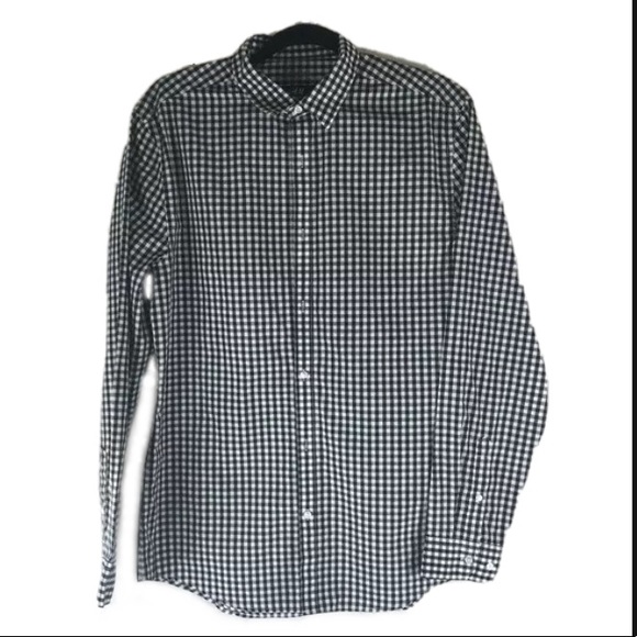 H&M Black and White Checkered Slim Fit- Size M - Picture 1 of 5